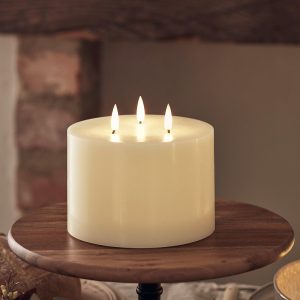 LED Candles | TruGlow® Ivory LED 3 Wick Candle Battery Operated Lights Battery Operated Lights