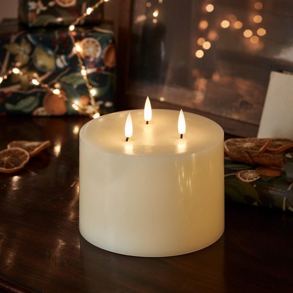 LED Candles | TruGlow® Ivory LED 3 Wick Candle Battery Operated Lights Battery Operated Lights