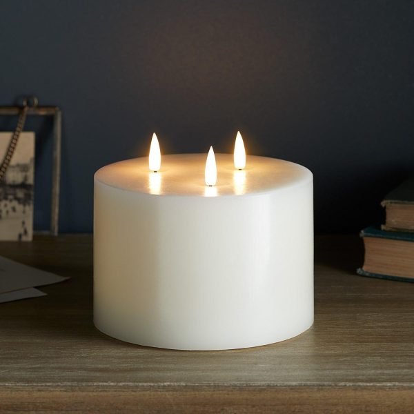 LED Candles | TruGlow® Ivory LED 3 Wick Candle Battery Operated Lights Battery Operated Lights