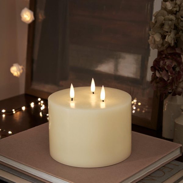 LED Candles | TruGlow® Ivory LED 3 Wick Candle Battery Operated Lights Battery Operated Lights