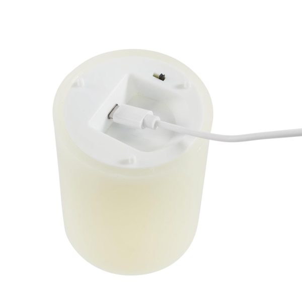 LED Candles | TruGlow® Ivory Rechargeable LED Pillar Candle 15cm Indoor LED Candles