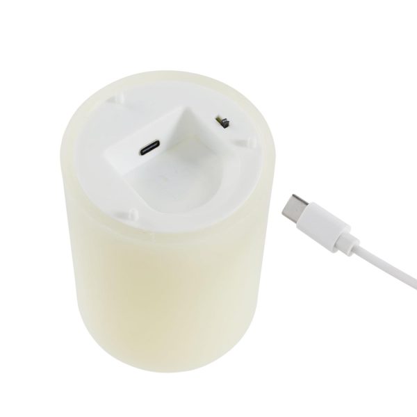 LED Candles | TruGlow® Ivory Rechargeable LED Pillar Candle 15cm Indoor LED Candles