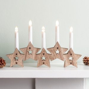 LED Candles | Wooden Candle Bridge Indoor LED Candles