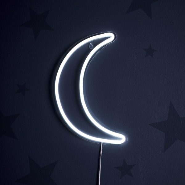 Neon Lights | White Moon Neon Wall Light Children's Lights Children's Lights