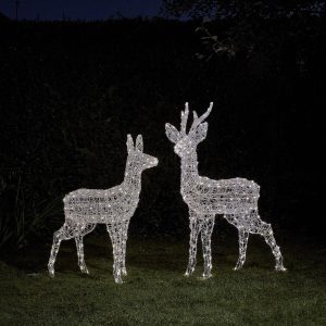 Outdoor Battery Lights | Swinsty Battery Operated Stag & Doe Lights Curtain Lights