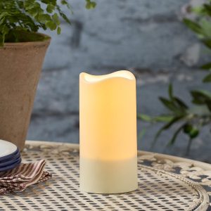 Outdoor Candles | LED Solar Pillar Candle 15cm Garden Lights Garden Lights