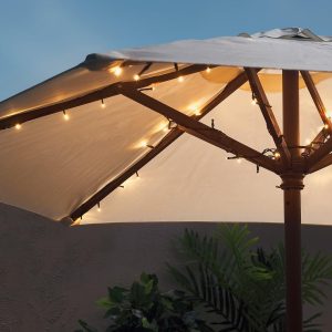 Outdoor Fairy Lights | 80 Warm White LED Battery Operated Parasol Lights Garden Lights Garden Lights