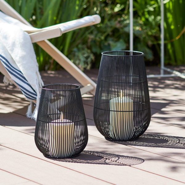 Outdoor Lanterns | Melbourne Garden Lantern Duo with TruGlow® Candles Lights Outdoor Lanterns