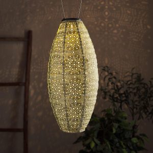 Outdoor Lanterns | Tyvek Green Moroccan Hanging Solar Lantern Garden Lights Garden Lights