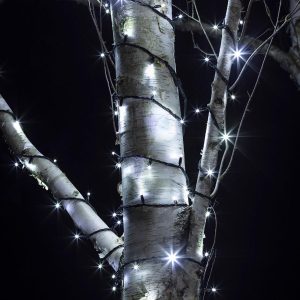 Outdoor Plug In Lights | Pro Connect 100m 1000 White Connectable String Lights Black Cable Lights Outdoor Fairy Lights