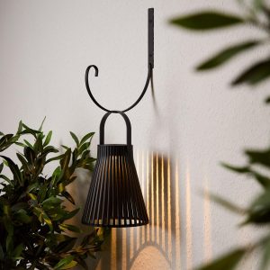 Patio Lights | Slatted Solar Lantern & Hanging Hook Bundle Garden Lights Garden Lights