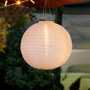 Solar Lights | 20cm Cloud White Miami Solar Lantern Garden Lights Garden Lights