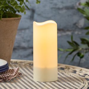 Solar Lights | LED Solar Pillar Candle 18cm Garden Lights Garden Lights