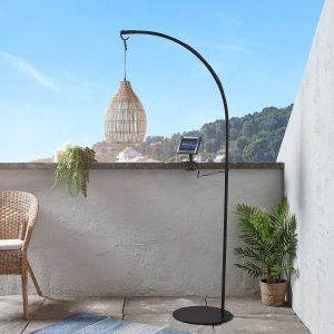 Solar Lights | Rattan Solar Outdoor Pendant Light with Stand Garden Lights Garden Lights