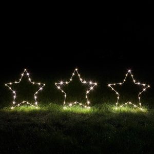 Star Lights | 3 Christmas Star Stake Lights Indoor Star Lights