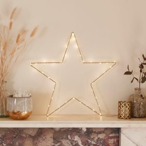 Star Lights | 34cm Gold Osby Star Window Light Battery Operated Lights Battery Operated Lights