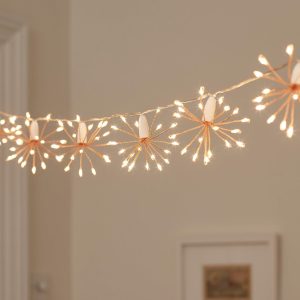 Indoor Fairy Lights | 15 Rose Gold Starburst Fairy Lights Indoor Indoor Fairy Lights