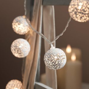 Indoor Fairy Lights | 16 White Ball Moroccan Fairy Lights Indoor Indoor Fairy Lights