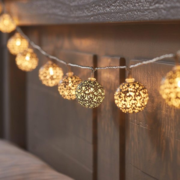 Indoor Fairy Lights | 16 White Ball Moroccan Fairy Lights Indoor Indoor Fairy Lights