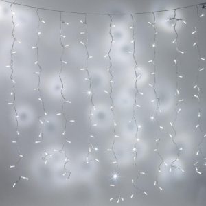 Indoor Curtain Lights | Core Connect 2m x 2m 192 White Connectable Curtain Lights Clear Cable Indoor Indoor Curtain Lights