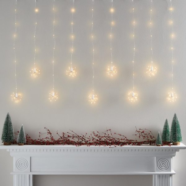 Indoor Curtain Lights | Warm White Starburst Curtain Light Indoor Indoor Curtain Lights