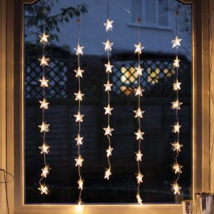 Star Lights | 40 Warm White LED Star Curtain Light